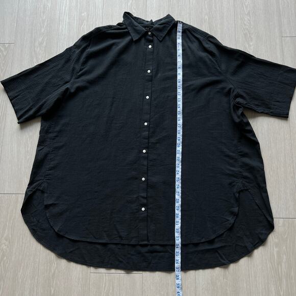 J Crew Airy Gauze Button Up Shirt Womens Size 3X Black Sheer CI257 - Picture 4 of 9